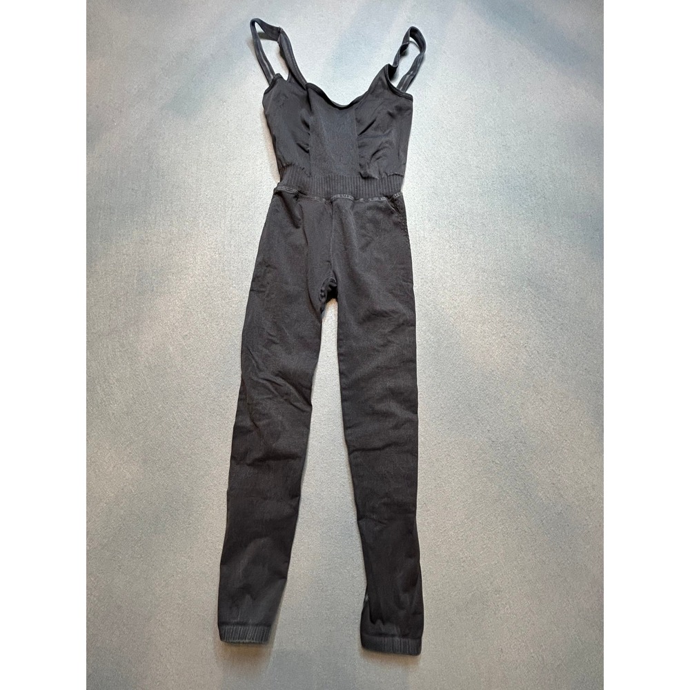 Free People Movement Good Karma Jumpsuit Black Seamless Activewear Small/Med-52